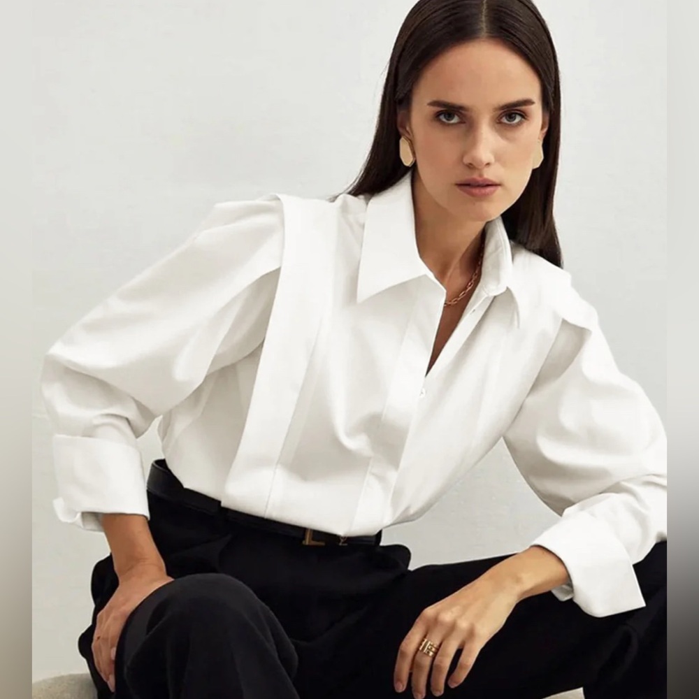 NWT Commense Classic White Button Down Shirt
